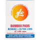 Glo Bamboo Pads Winged Ultra Long Charcoal, 10 Ea