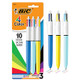 BiC 4 Color Retractable Ballpoint Pen Assorted Ink - 3 Count