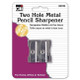 CLi Two-Hole Pencil Sharpener Metal - 1 Ct