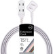 cordinate Basic 3-Outlet Polarized Extension Cord White 15 ft - 1 Ct