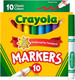 Crayola Broad Line Markers Bold & Bright Colors - 10 Ct