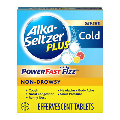 Alka-Seltzer Plus Non-Drowsy Cold Powerfast Fizz Effervescent Tablets ...