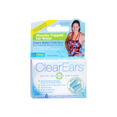 Clearears ClearEars Water Absorbing Ear Plugs for Swimming and Showering, 5 Ea ...