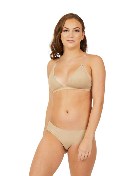 3777W Capezio Deep Neck Clear Back Bra