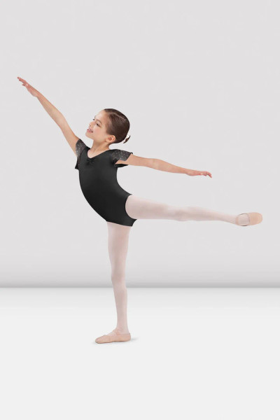 CL3732 Bloch Sequin Flutter Sleeve Leotard Girls