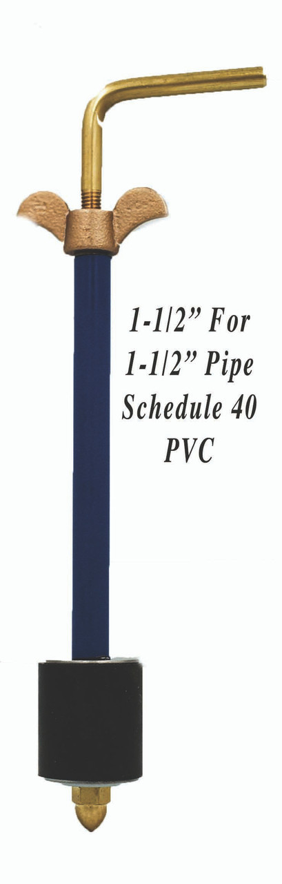 X-10-BW: 1-1/2 Long Hook Plug for 1-1/2 PVC Pipe-Brass Wing Nut.