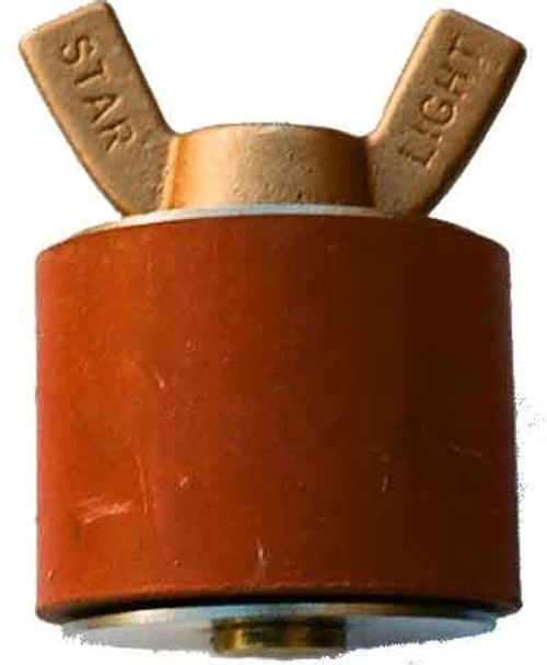 S-25-BW: 3-1/2" Brass Stem Plug With Brass Wing Nut