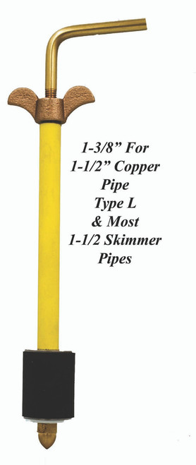 X-9-BW: 1-3/8" Long Hook Plug for 1-1/2" Copper Pipe-Brass Wing Nut