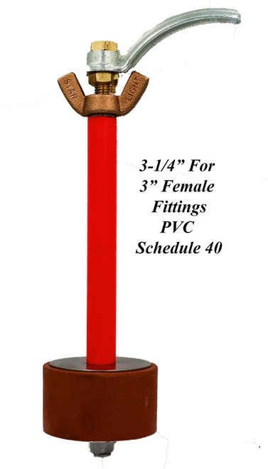 X-24-BW: 3-1/4" Long Hook Plug for 3" Female Fittings-Brass Wing Nut.