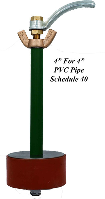 X-26-BW: 4" Long Hook Plug for 4" Pipe-Brass Wing Nut.