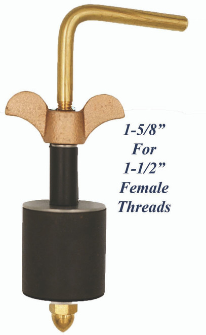 H-13-BW: 1-5/8" Hook Plug for 1-1/2" Female Threads-Brass Wing Nut