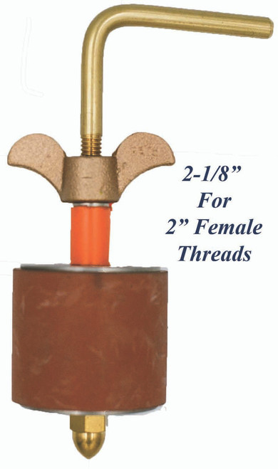 H-13-BW: 1-5/8 Hook Plug for 1-1/2 Female Threads-Brass Wing Nut