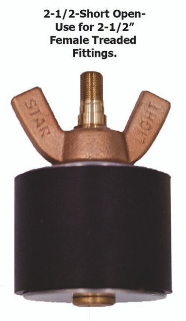 SO-14-BW:  2-1/2" Short Inducer for 2-1/2" Female Threads-Brass Wing Nut