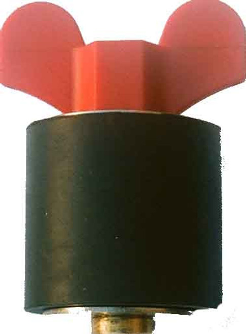 S-12-NW: 1-3/4" Brass Stem Plug with Nylon Wing Nut- For 1-1/2" Female Slip Fittings-PVC