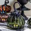 Smokey Tourmaline | Signature | Handblown Glass Pumpkin w/Tealight