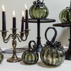 Smokey Tourmaline | Signature | Handblown Glass Pumpkin w/Tealight