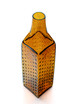 Amber Hobnail Handblown Bottle