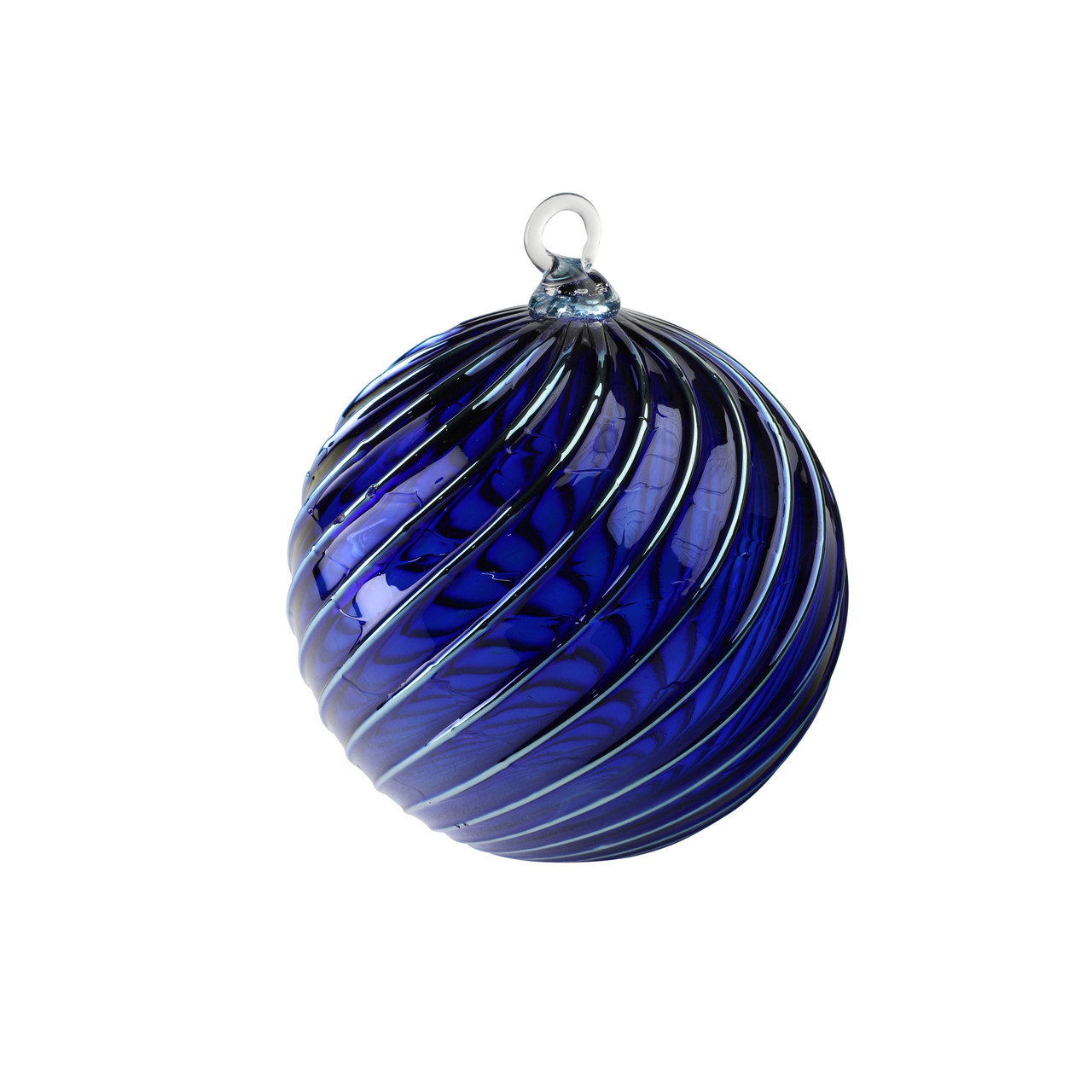 Blown glass Christmas ornament, blue rubber boots