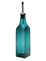 Turquoise Hobnail Handblown Bottle