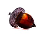 Metallic Bordeaux & Amber | HANDBLOWN GLASS ACORN