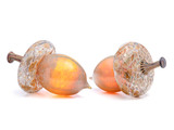 Caramel & Iridescence | HANDBLOWN GLASS ACORN