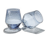 SLATE BLUE - Sparkling HANDBLOWN Stemless Glassware