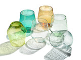 PEELED Set of 6  - Sparkling HANDBLOWN Stemless Glassware