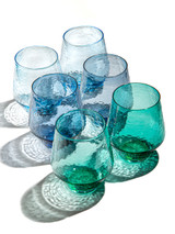 HYDRATE Set of 6  - Sparkling HANDBLOWN Stemless Glassware