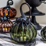 Smokey Tourmaline | Signature | Handblown Glass Pumpkin w/Tealight