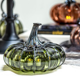 Smokey Tourmaline | Signature | Handblown Glass Pumpkin w/Tealight