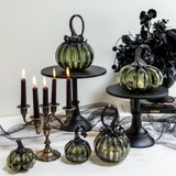Smokey Tourmaline | Signature | Handblown Glass Pumpkin w/Tealight