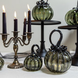 Smokey Tourmaline | Signature | Handblown Glass Pumpkin w/Tealight