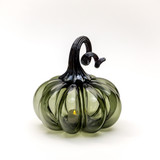Smokey Tourmaline | Signature | Handblown Glass Pumpkin w/Tealight