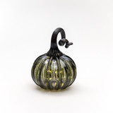 Smokey Tourmaline | Signature | Handblown Glass Pumpkin w/Tealight