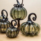Smokey Tourmaline | Signature | Handblown Glass Pumpkin w/Tealight