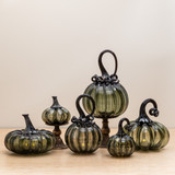 Smokey Tourmaline | Signature | Handblown Glass Pumpkin w/Tealight