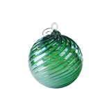 Metallic Green Blue Handblown Glass Ornament