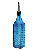 Aqua Hobnail Handblown Bottle