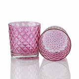 Pomegranate Pink & Candy Apple Red Mindala Glass Set