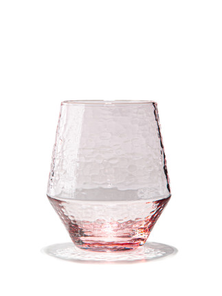 ROSE   - Sparkling HANDBLOWN Stemless Glassware