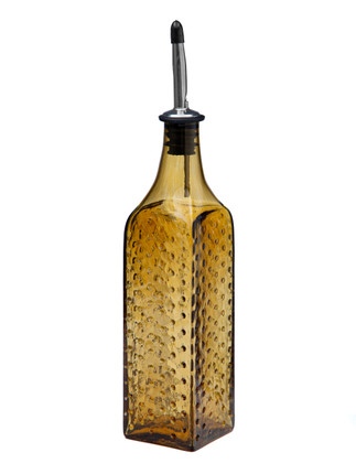 Light Brown Sugar Hobnail Handblown Bottle