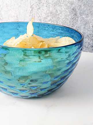 Aqua Diamond Cut Bowl