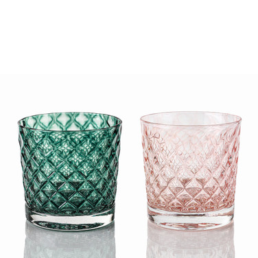 Deep Pine & Pink Lemonade Mindala Glass Set