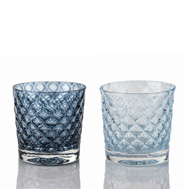 Ice & Slate Blue Mindala Glass Set