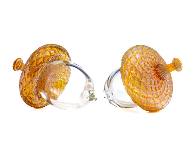 Iridescence & Clear | HANDBLOWN GLASS ACORN