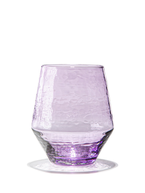 LAVENDER - Sparkling HANDBLOWN Stemless Glassware