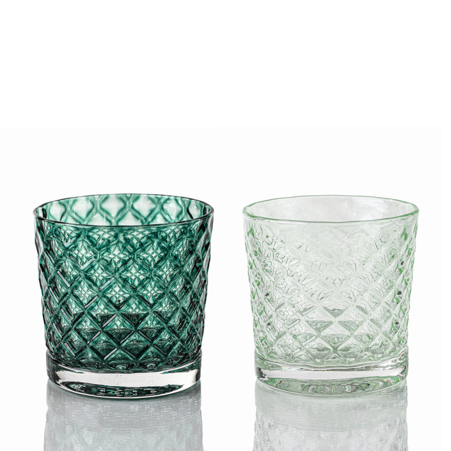 Deep Pine & Wintergreen Mindala Glass Set