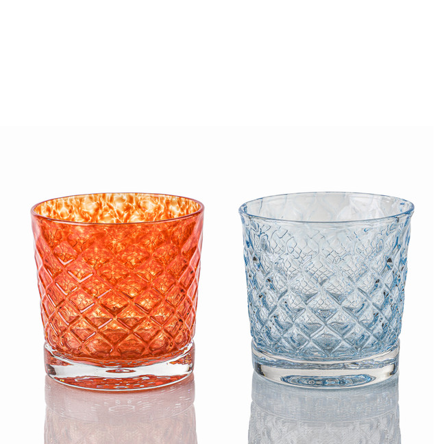 Ice & Candy Apple Red Mindala Glass Set