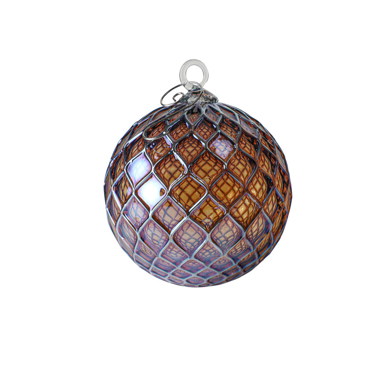 Metallic Violet Amber Ornament