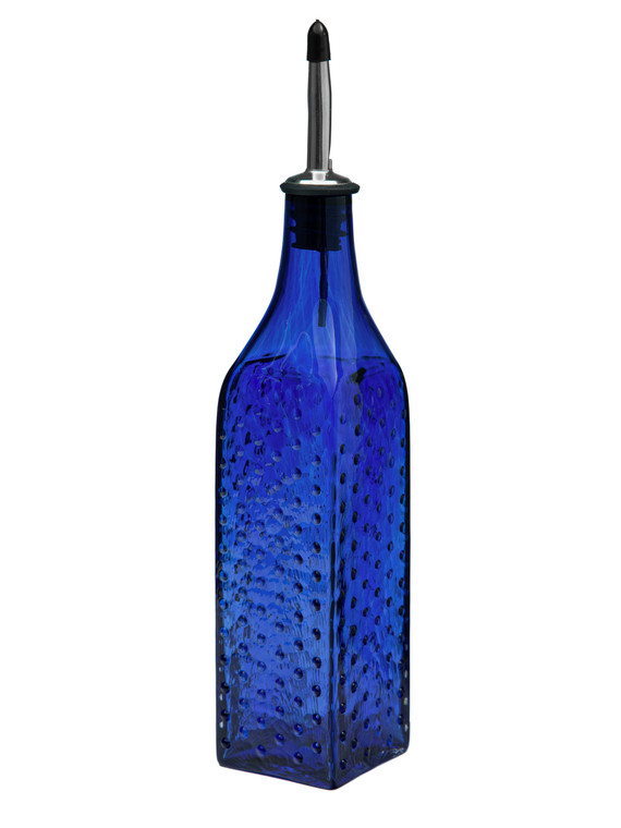 Blueberry Hobnail Handblown Bottle